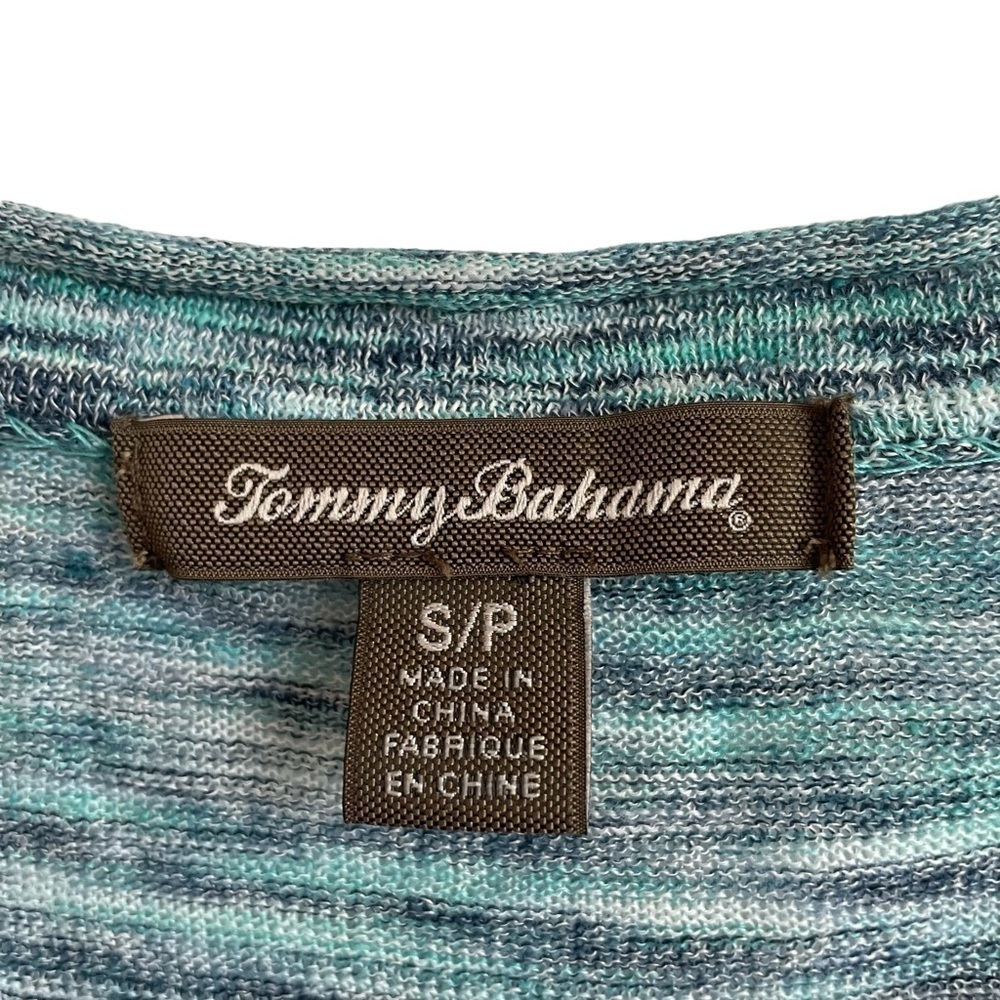 Tommy Bahama Blue Linen Blend Lightweight Sweater Top, Size S - Picture 3 of 6